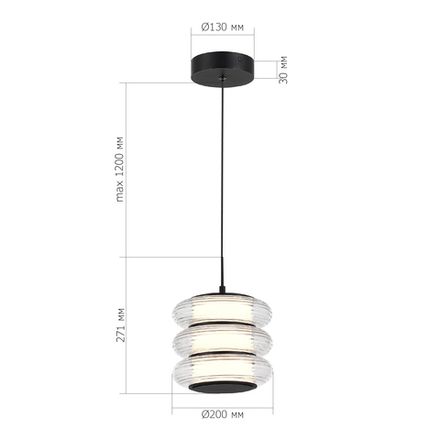 SL6239.403.03 Светильник подвесной ST-Luce черный/прозрачный LED 1*16W 3000K