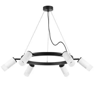 LR0163661 Люстра RULLO 6х50W GU10 ЧЕРНЫЙ/БЕЛЫЙ (571016+214436-6+202431-6)