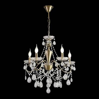 8346/5 CLASSI бронза/прозрачный, металл/хрусталь Люстра потолочная E14 5*40W 220V LUINA