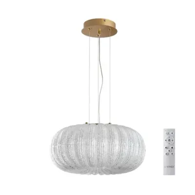 7720/36L PIKO LED SN 031 Светильник металл/стекло/прозрачный/золотой LED 36Вт 3000-6500K D400 IP20 пульт ДУ ANGELO