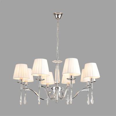 8316/8 CLASSI LN26 хром/белый, металл/хрусталь/текстиль Люстра E14 8*40W 220V MAGDA