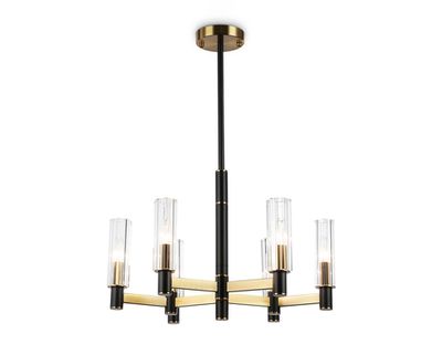 Светильник на штанге LH55511/6 BK/BS/CL черный/латунь/прозрачный E14*6 max 40W D570*760
