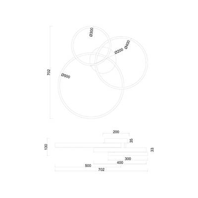 Потолочная люстра ARTE LAMP SIERRA A2426PL-3BK, 1хLED