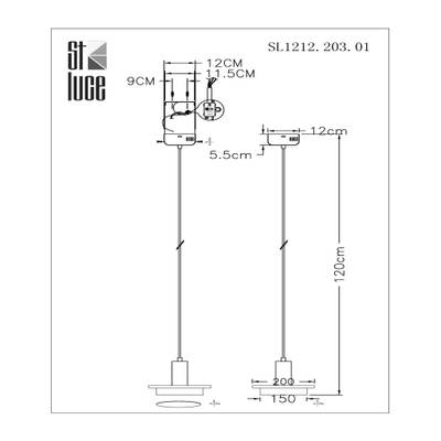 SL1212.203.01 Подвес ST-Luce Латунь/Ланунь, Белый LED 1*12W 3000K