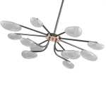 Люстра диммируемая Юнни черный жемчуг d90 h80/60/50 Led 6*5W+6*7W (4000K) с пультом ДУ