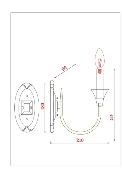 Бра Arte Lamp COLLINETTA A4094AP-1WH, 1хE14