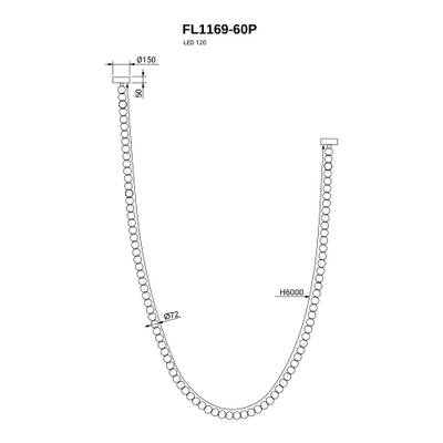 Люстра подвесная Adorno FL1169-60P, LED