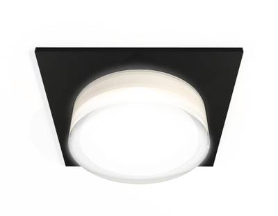 Комплект встраиваемого светильника c акрилом XC7632043 SBK/FR/CL черный песок/белый матовый/прозрачный MR16 GU5.3 (C7632, N7160)