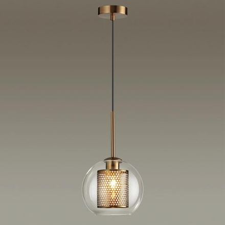 4939/1 PENDANT ODL22 401 античн.бронза/металл/прозрачный/стекло Подвес E27 1*40W CLOCKY