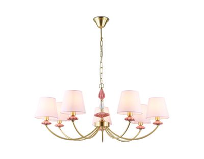 Светильник подвесной LH75025/7 GD/PI золото/розовый E14/7 max 40W D890*800