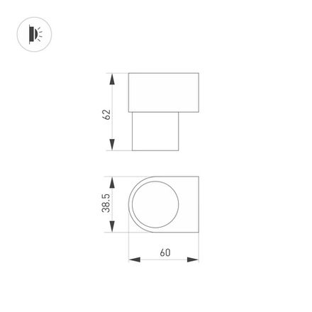 Светильник SP-SPICY-WALL-MINI-S60x39-3W Day4000 (WH, 40 deg, 230V) (Arlight, IP20 Металл, 3 года)