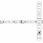 Светодиодная лента 24V 9,6W/m 4000К 5м Arte Lamp TAPE A2412008-02-4K, LED