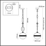 5441/1C PENDANT ODL_EX26 сатинированн.латунь/прозрачн./металл/стекло/травертин/веревка Подвес G9 LED 6W KREMA