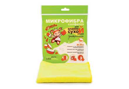 Салфетка сухая из микрофибры "Золушка" универсальная /30*30см/, 1шт.
