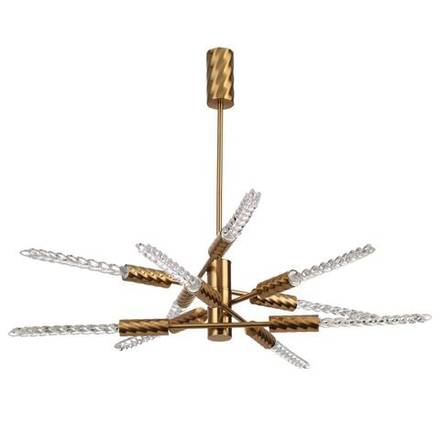 5449/28L L-VISION ODL_EX26 039 сатинированн.латунь/прозрачн./металл/стекло Люстра LED 28W (10*2.8W) 3000K 1260Лм KOLOS