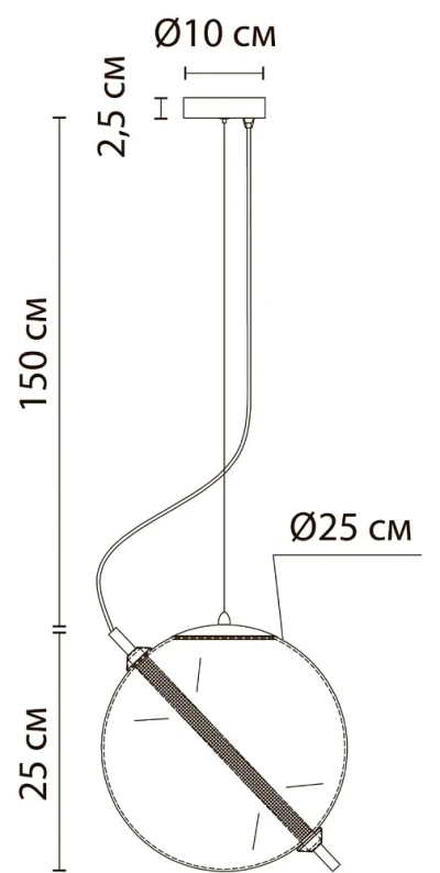 Подвесной светильник Arte Lamp HOLLY A3225SP-1PB, 1хLED