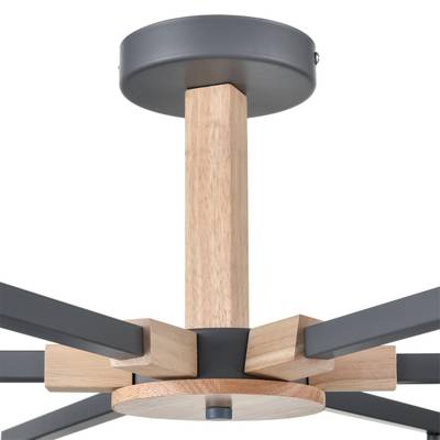 8096/6C MODERNI LN25 267 серый/серый металл, дерево/металл Люстра потолочная Е27 6*60W 220V COLANGE