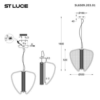 SL6509.203.01 Светильник подвесной ST-Luce Латунь/Прозрачный LED 1*45W 4000K