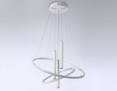 Светильник светодиодный подвесной с пультом FL5371/2+3 WH белый 93W 3000K/4200K/6400K+4200K D600/400*1200 (ПДУ ИК)