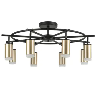 LR7184080 Люстра RULLO 8х50W GU10 ЧЕРНЫЙ/ЗОЛОТО (571718+214440-8+202430-8)