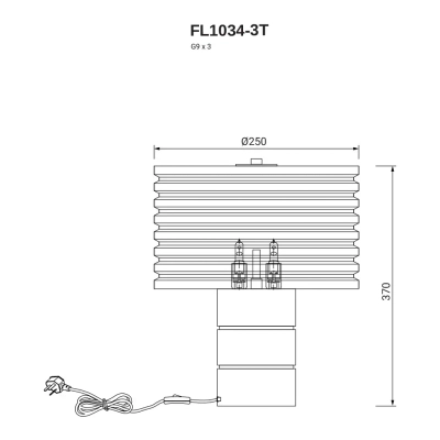 Настольная лампа Encanto FL1034-3T, G9х3
