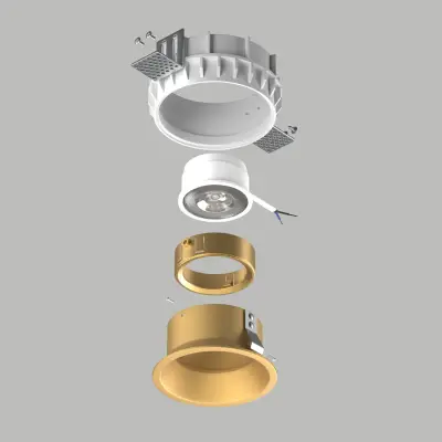 G214603GMOD Светильник DOMINO ROUND под LED модуль/лампу МR16 ЗОЛОТО (214610+214603+214003)