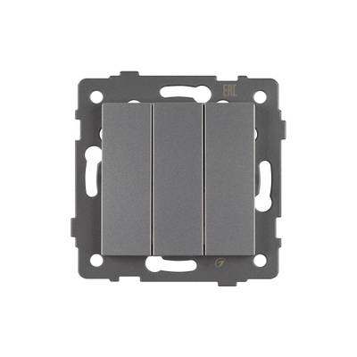 Механизм выключателя трехклавишный непроходной SWT-MK03-PL-GR-V (250V, 10A) (Arlight, -)
