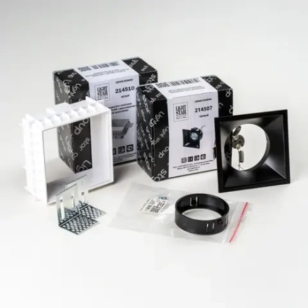 G214507BMOD Светильник DOMINO QUAD под LED модуль/лампу МR16 ЧЁРНЫЙ (214510+214507+214007)