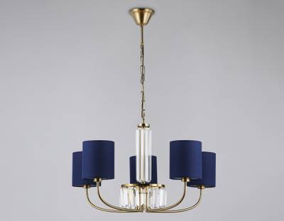 Светильник подвесной LH71271/5 BS/DB латунь/темно синий E14/5 max 40W D650*840