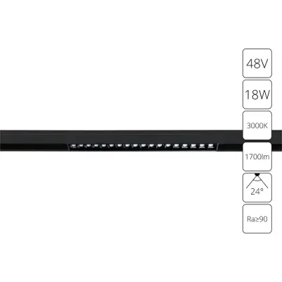 Магнитный трековый светильник Arte Lamp LINEA A4675PL-1BK, 1хLED