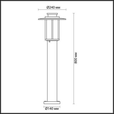 4047/1F NATURE ODL18 749 белый/коричневый Уличный светильник, 80см IP54 E27 18W 220V MITO