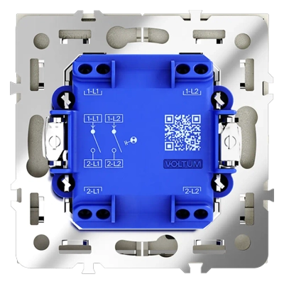 VLS020205 Выключатель встраиваемый VOLTUM S70 двухклавишный с подсветкой 10А, (сталь). (ТМ Maytoni)