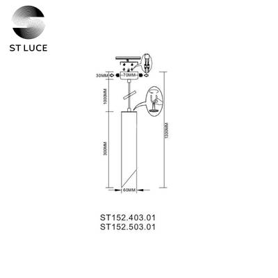 ST152.503.01 Светильник подвесной Белый GU10 1*50W  IP20 D60xH300 220V Без ламп