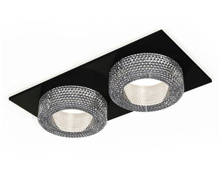 Комплект встраиваемого светильника XC7636020 SBK/CL черный песок/прозрачный MR16 GU5.3 (C7636, N7191)