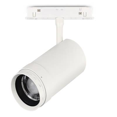 ST357.536.20 Магнитный трековый светильник ZOOM Белый LED 1*20W 3000K Lm Ra90 10-55° IP20 D60xH170 48VV