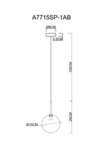 Подвесной светильник Arte Lamp CAMERON A7715SP-1AB, 1хG9
