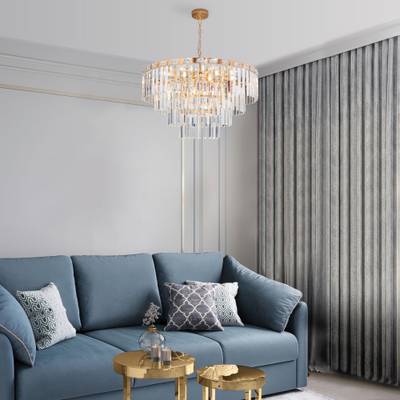 Умная подвесная хрустальная люстра 10130/10 золото