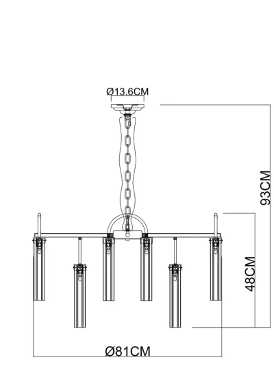 Подвесная люстра Arte Lamp BORGIA A4088LM-15AB, 15хG9