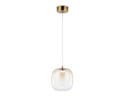 Светильник светодиодный подвесной LH11093 BS/TI латунь/янтарь 4W 3000K D150*170