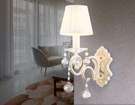 Настенный светильник с абажуром TR4562 BG/GD бежевый/золото E14 max 40W 385*130*250