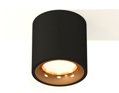 Комплект накладного светильника XS7532024 SBK/PYG черный песок/золото желтое полированное MR16 GU5.3 (C7532, N7014)