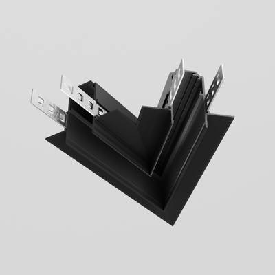 Коннектор угловой 45° Exility встраиваемый под ГКЛ 9,5мм, черный, TRA034CLS-42B. TM Maytoni