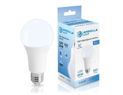 Лампа светодиодная 652506 LED A65 25W IC E27 6400K 175-265V