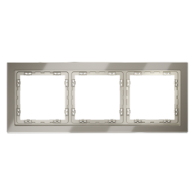 VLS110304 Рамка стеклянная VOLTUM S70 на 3 поста, (шелк, стекло) (ТМ Maytoni)