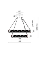 Люстра подвесная Festo Gold FL1051-20P, LED