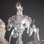 Настенный светильник с хрусталем 3305/3  белый с золотом