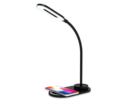 Светодиодная настольная лампа с беспроводной зарядкой DE589 BK черный LED 3000-6400K 3W
