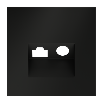 VLS002708 Накладка для розетки TV+RJ45 кат. 6, S70 (черный матовый). (ТМ Maytoni)