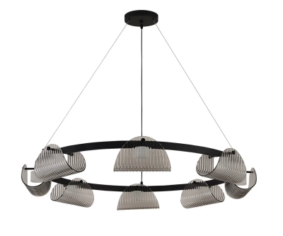Люстра Каспи черный d95 h150 Led 8*6W (4000K)