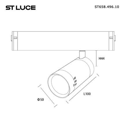 ST658.496.10 Св-к трек. SMART Zoom Черный LED 1*10W 2700K-6000K 900Lm Ra&gt;90 10-55°  IP20 D40xH90 220V